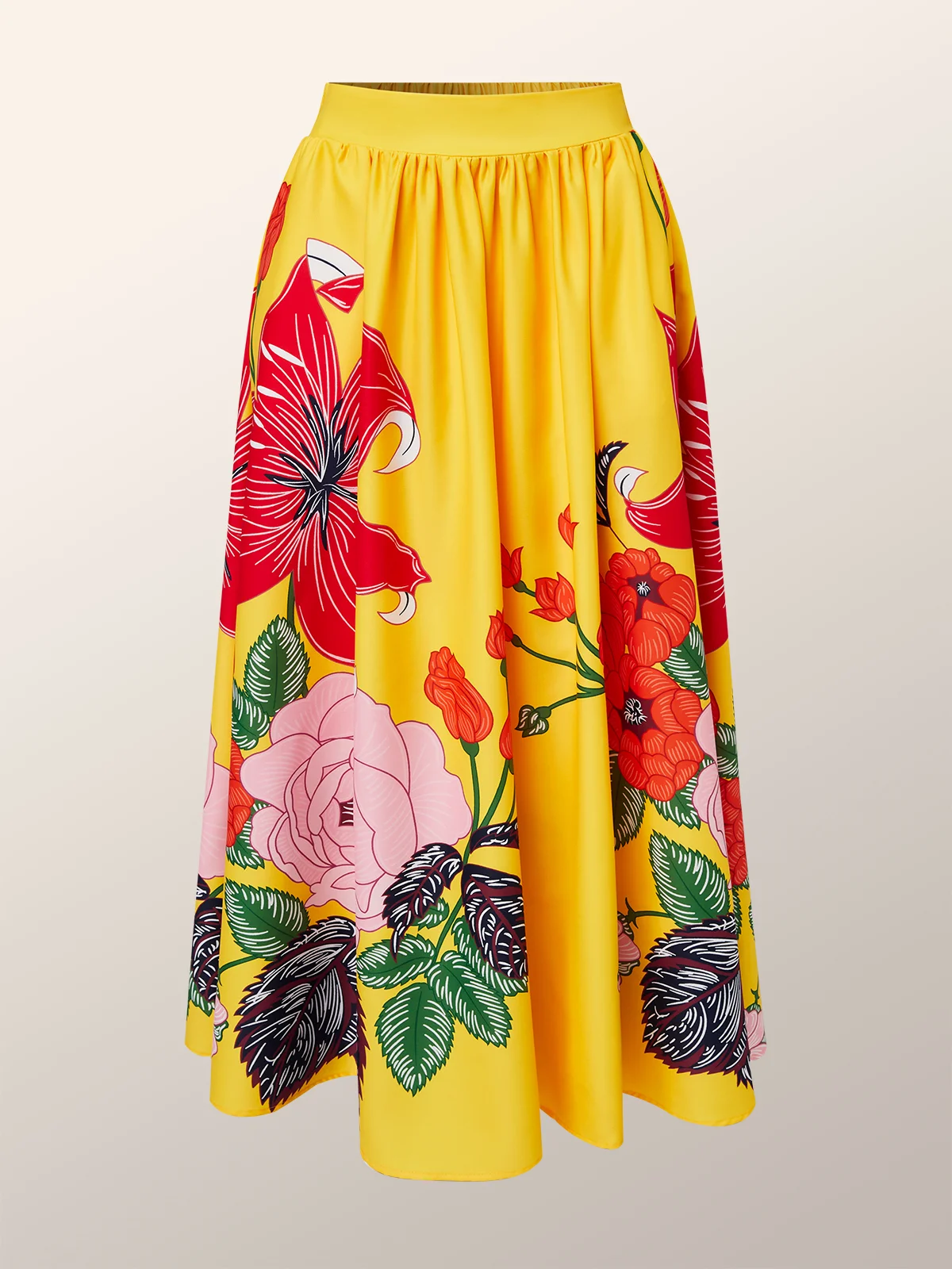 Floral Vacation A-line Long Skirt