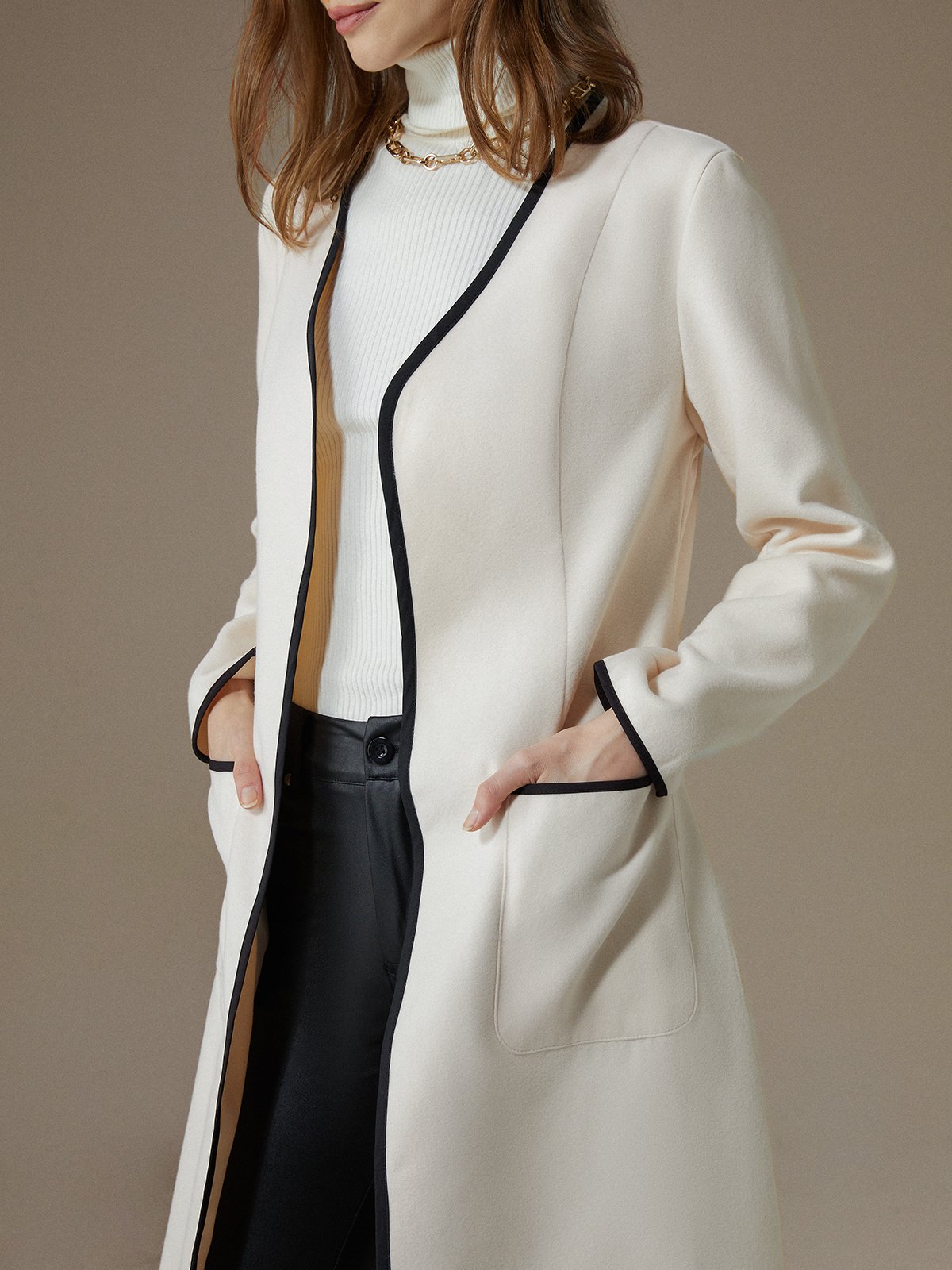 Loose Simple Long Sleeve Overcoat