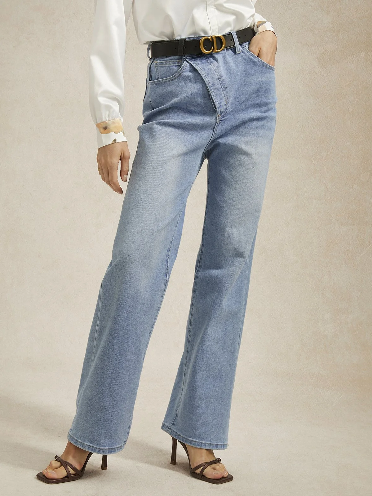 Daily Regular Fit Denim Casual Plain Jeans