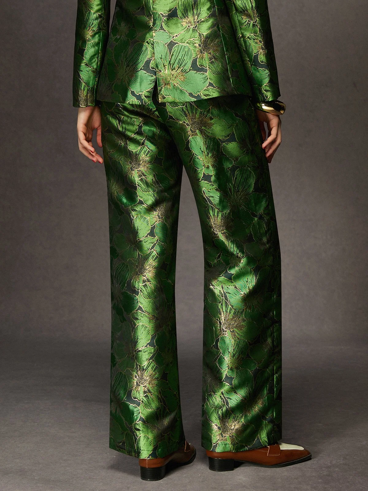 Floral Urban Satin Fashion Pants