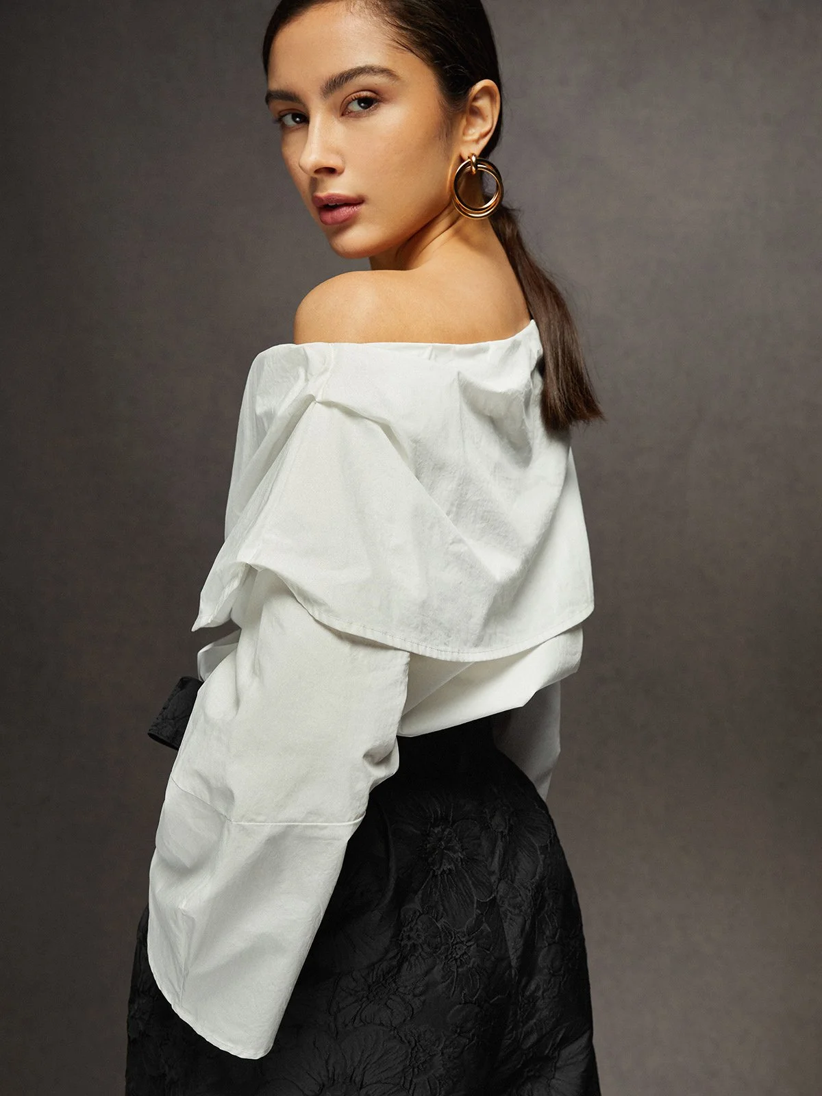 Elegant Asymmetrical Off Shoulder Blouse