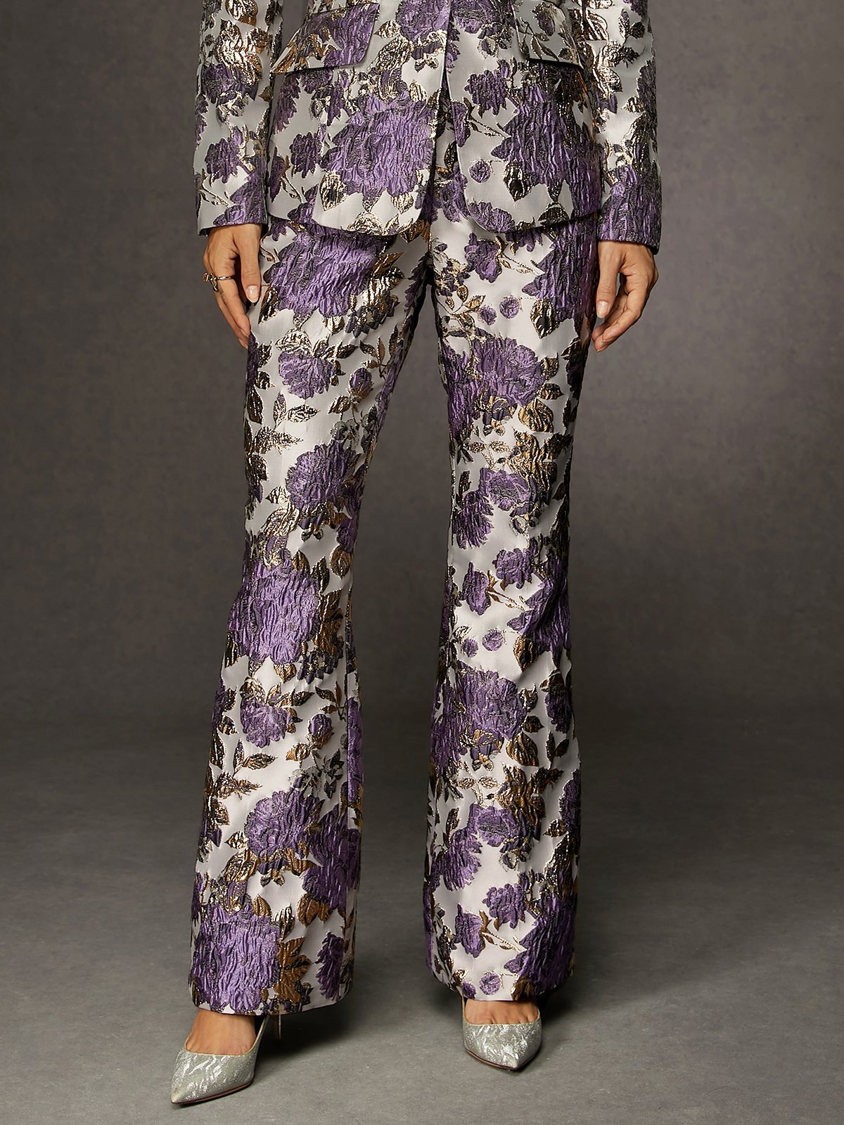 Elegant Jacquard Flared Pants