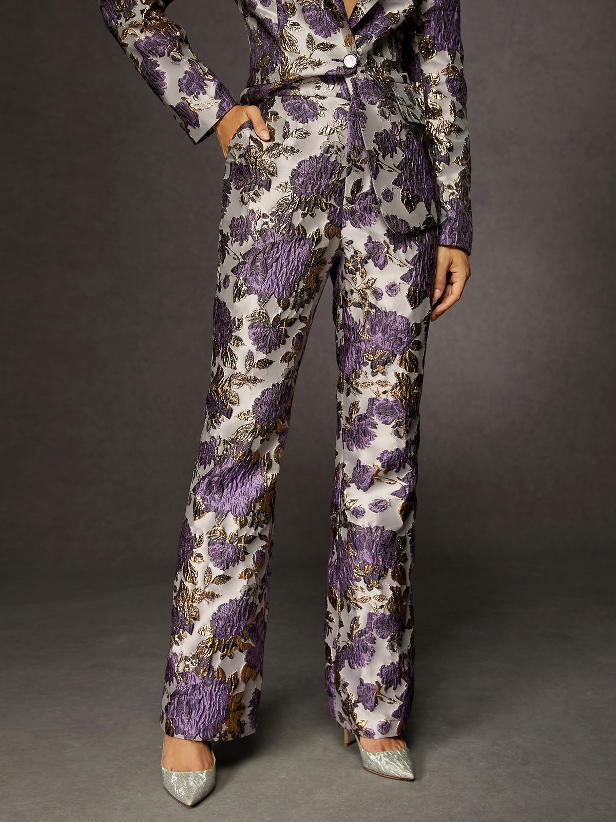 Elegant Jacquard Flared Pants