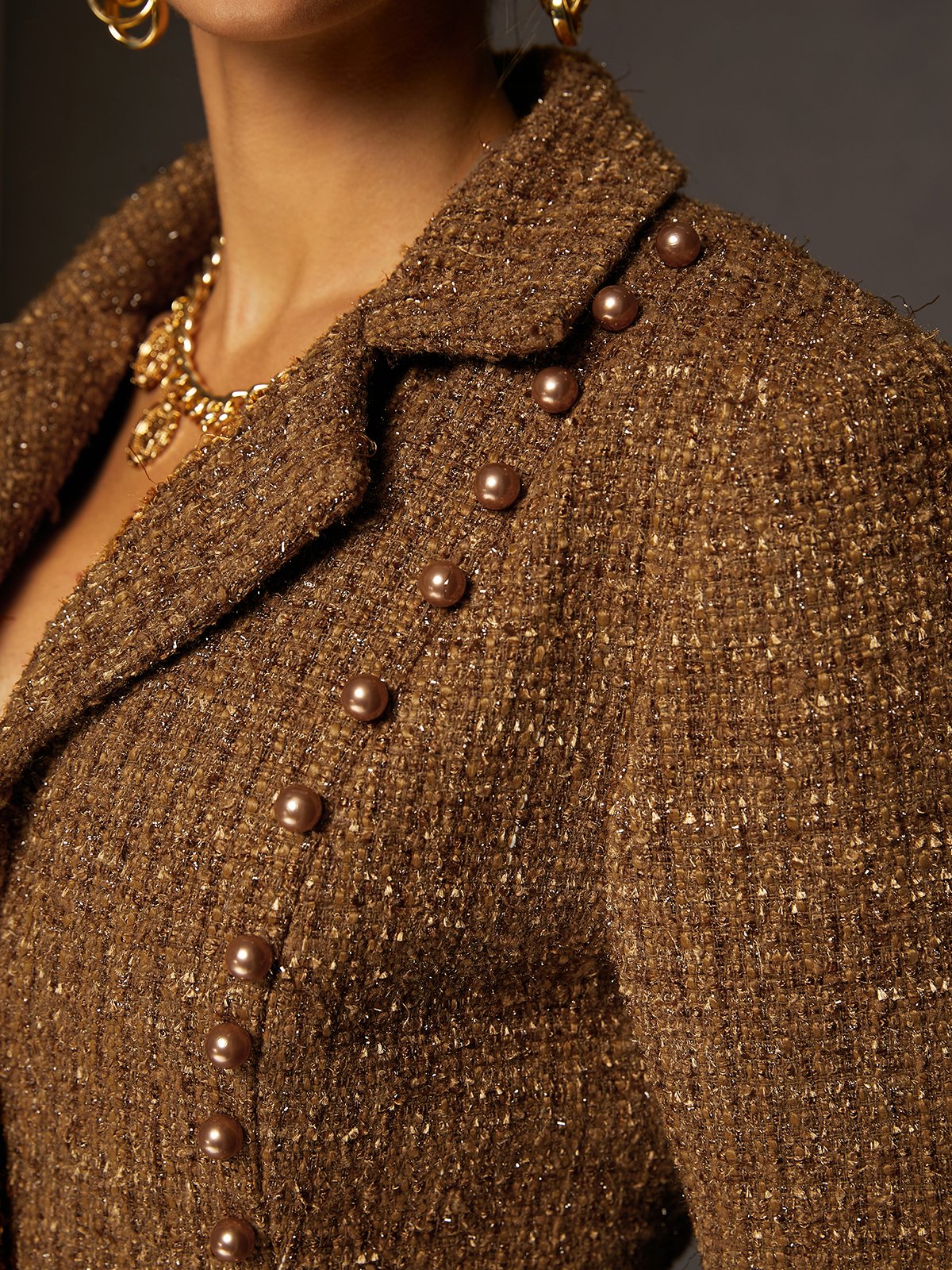 Urban Lapel Collar Tweed Blazer