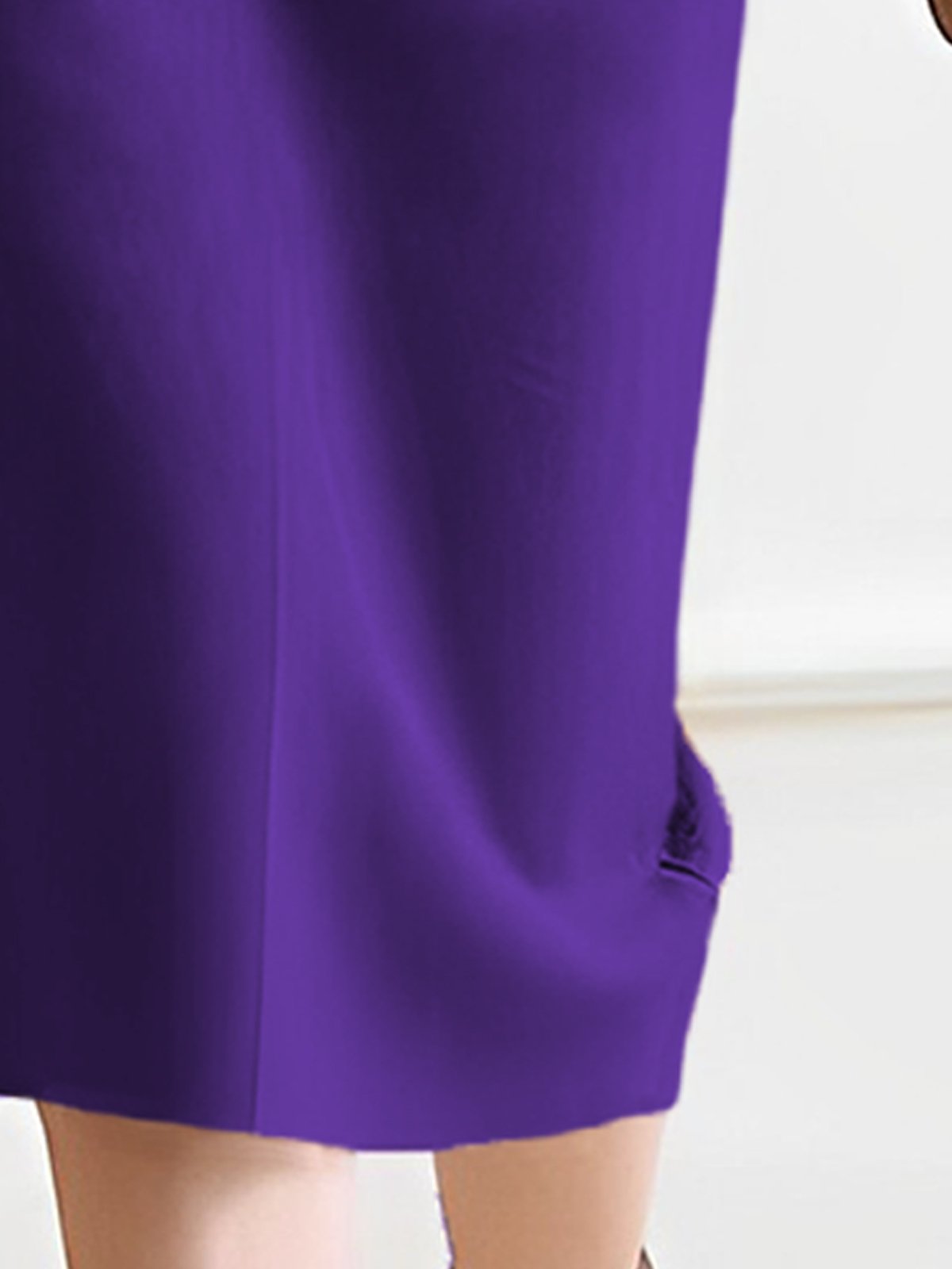 Regular Fit Plain Urban Midi Skirt