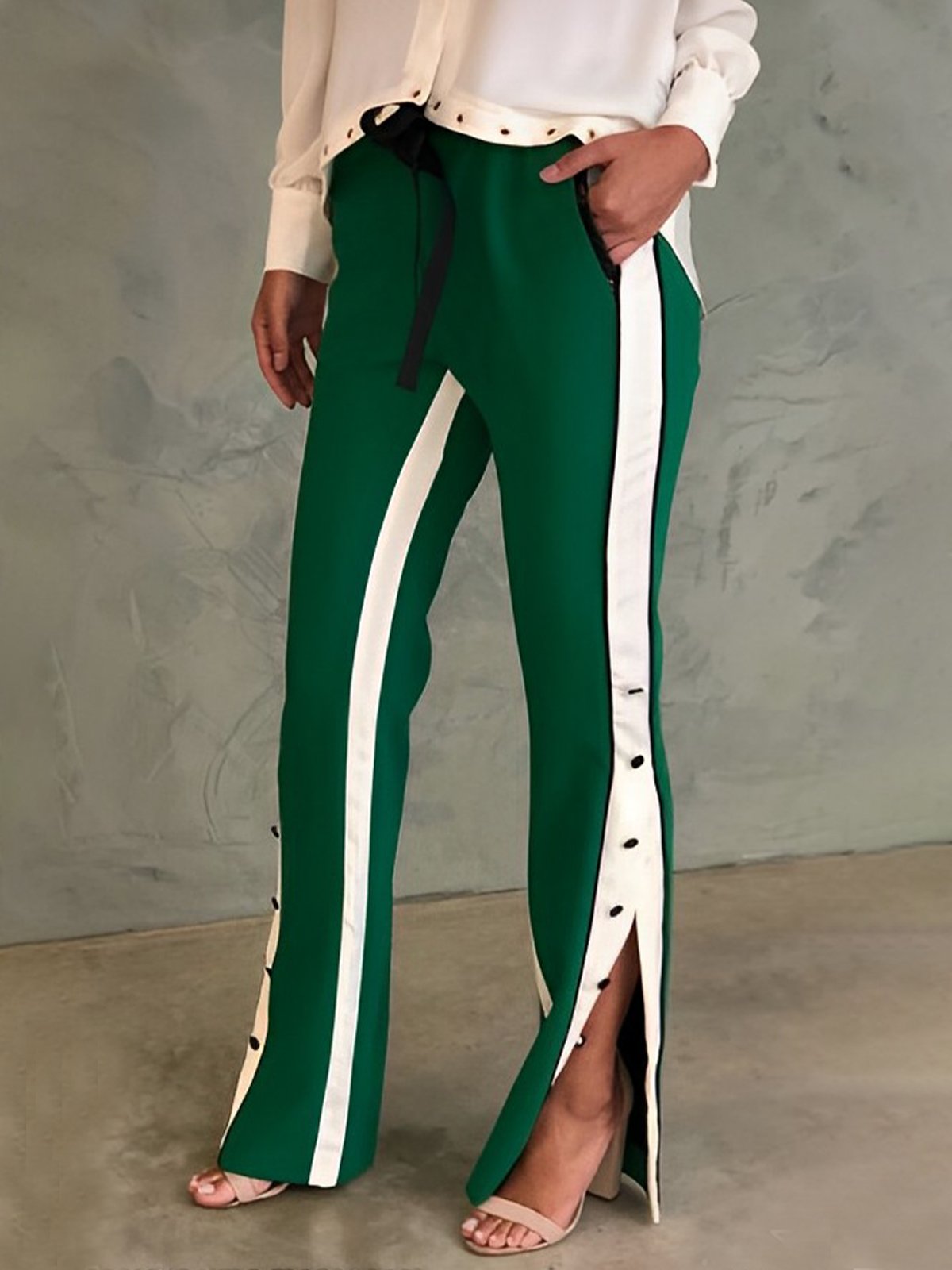 Color Block Urban Regular Fit Fashion Pants