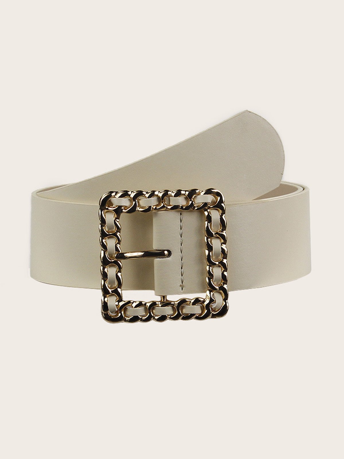 Casual Braided Square Buckle Wide Waist Belt