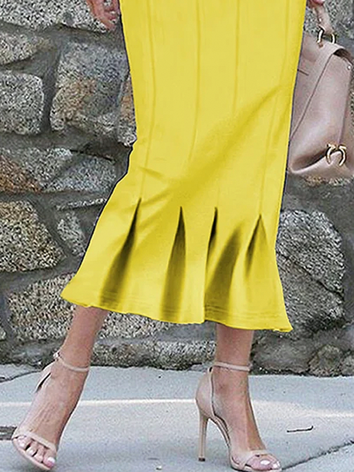 Medium Elasticity Elegant Regular Fit Midi Skirt