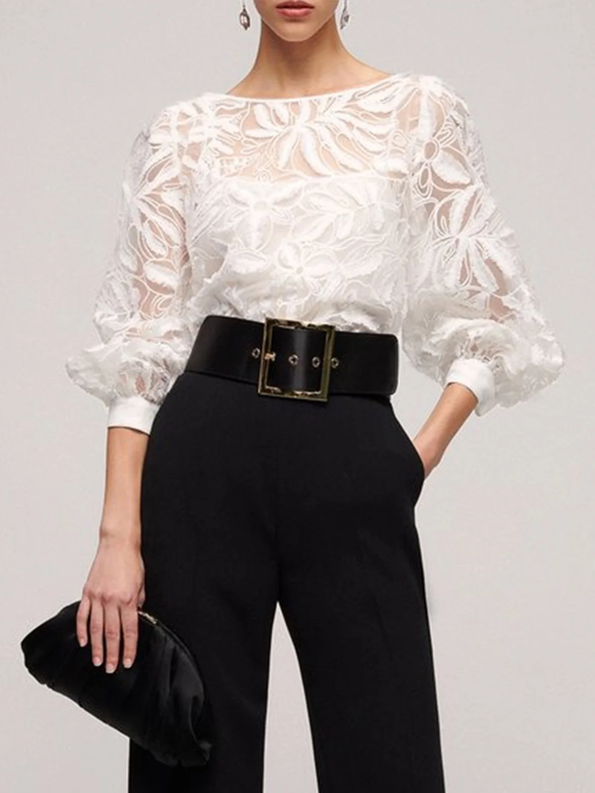 Urban Loose Crew Neck Lace Shirt