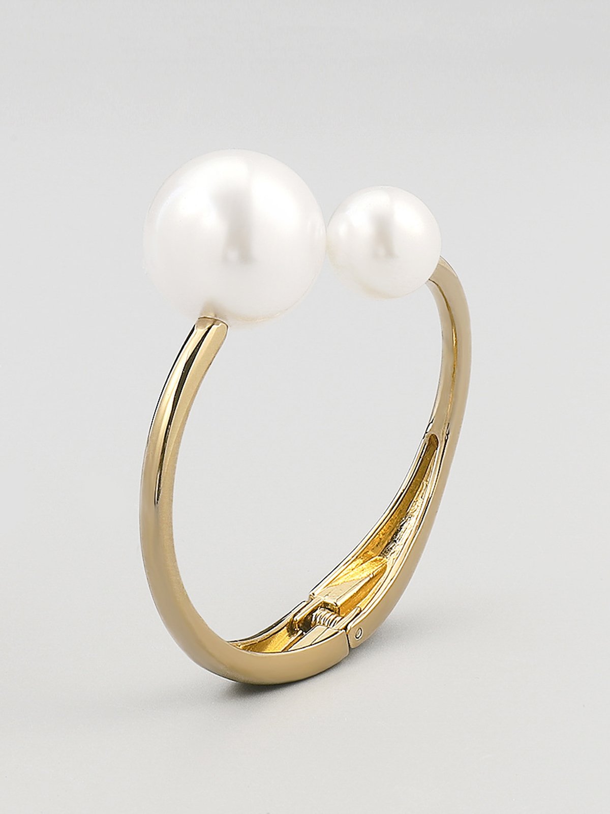 Elegant Asymmetrical Faux Pearl Cuff Bracelet