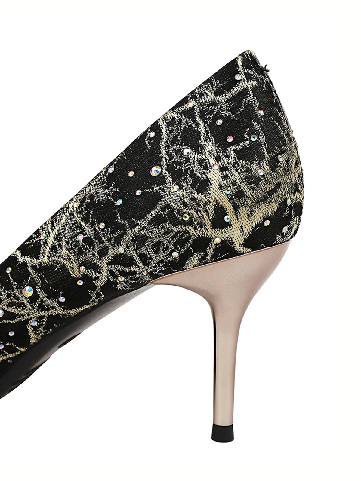 Elegant Imitation Pearl Beaded Hot Drilling Satin Stiletto Heel Pumps