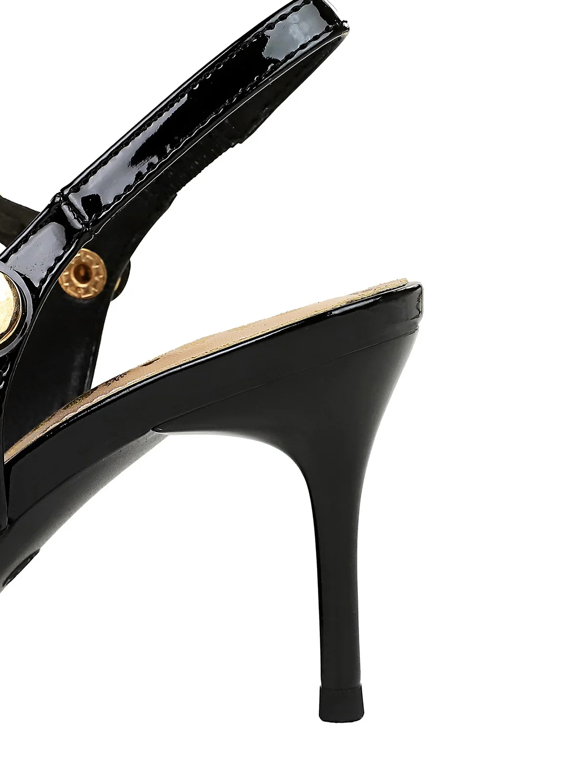 Versatile Black Metal Chain Slingback Pumps