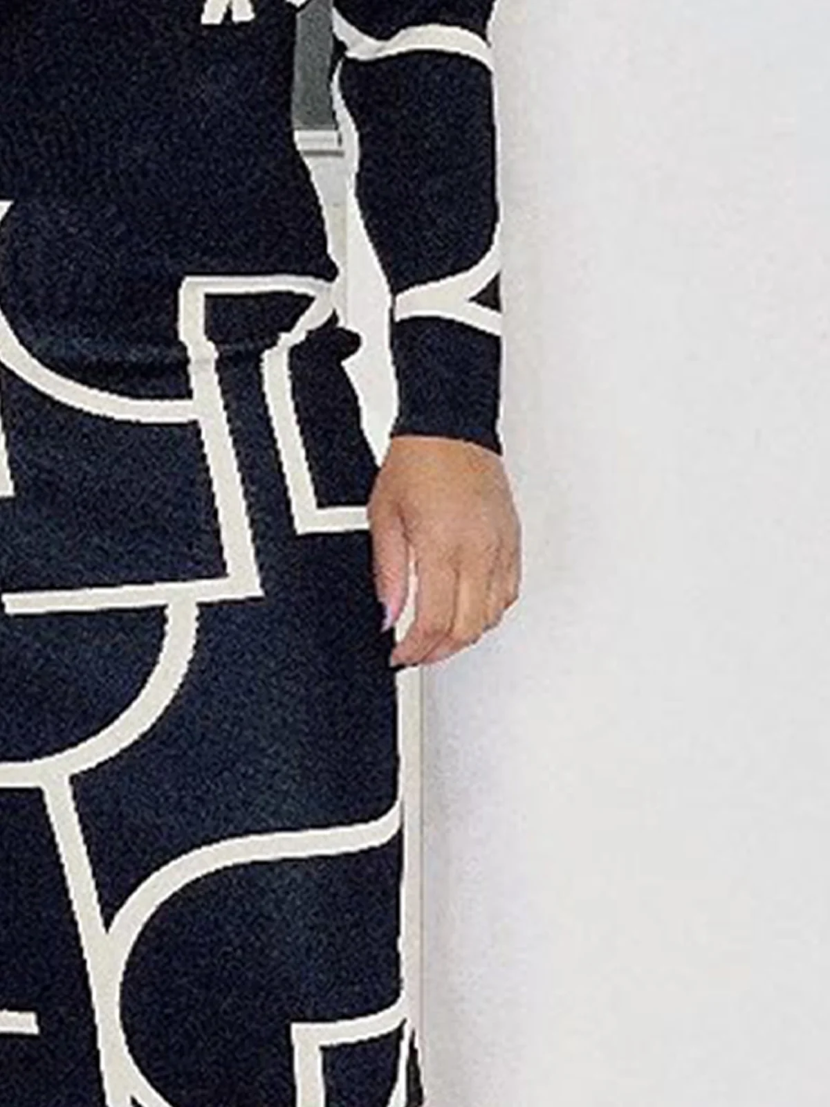 Tight Urban Crew Neck Abstract Graphic Midi Dress