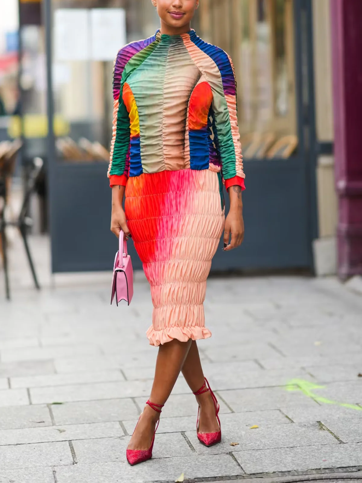 Urban Ombre Scramble Tight Midi Skirt