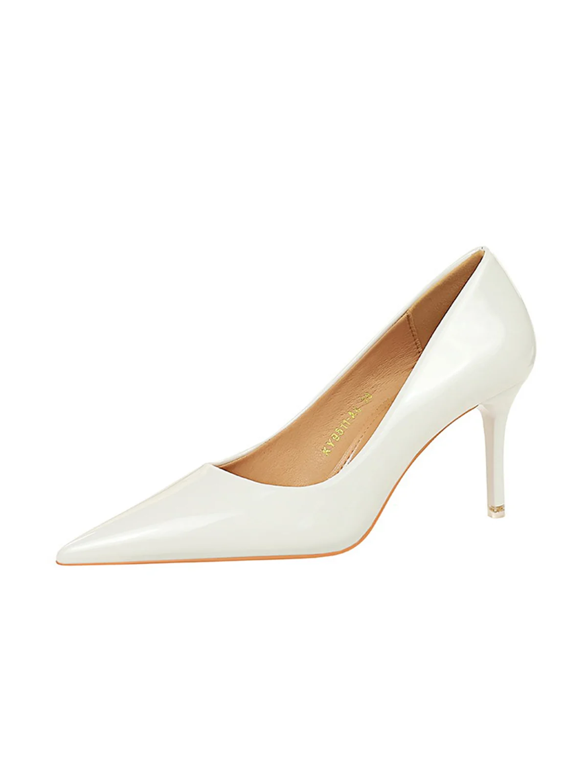 Minimalist Imitation Patent Leather Stiletto Heel Pumps