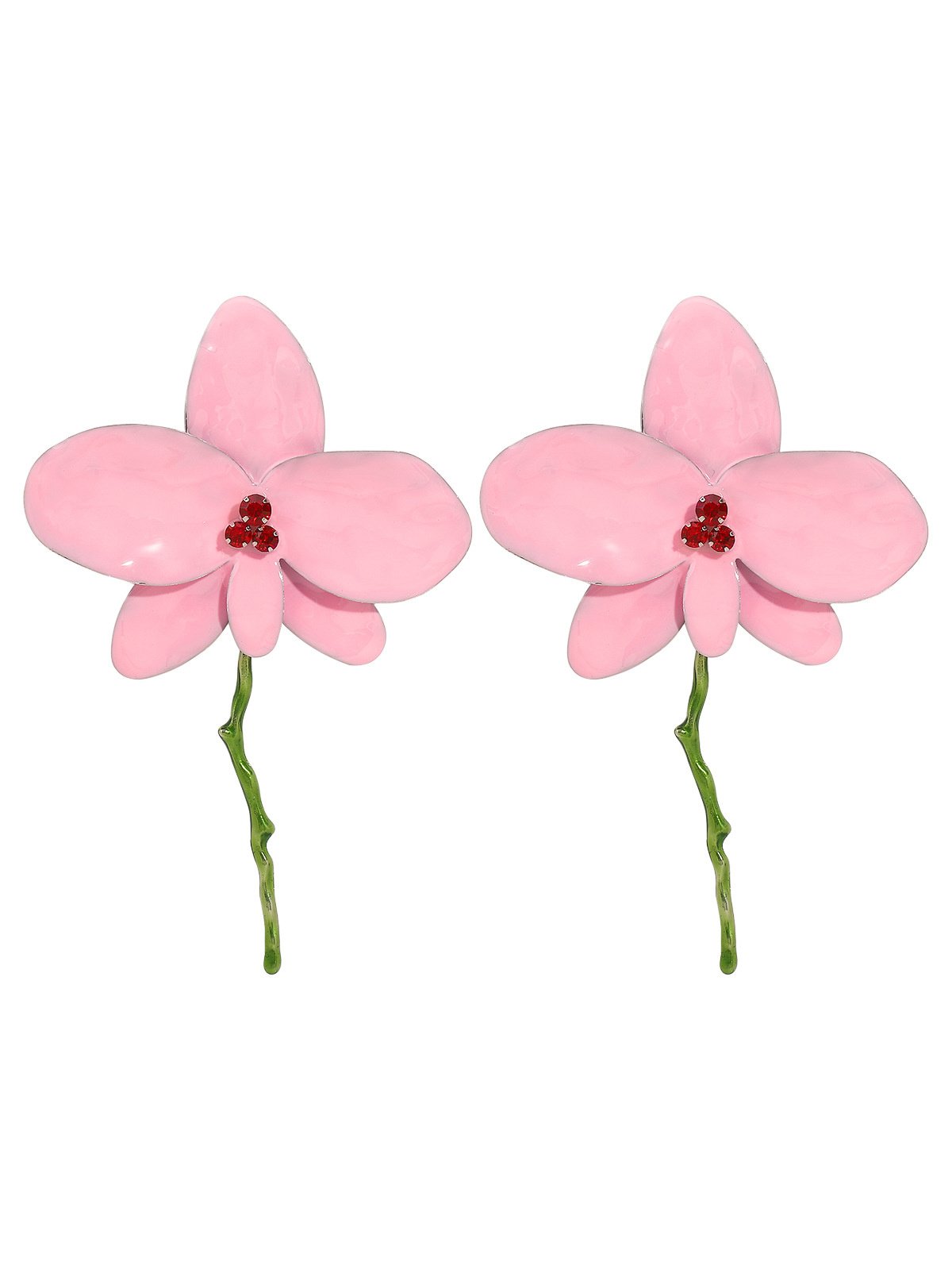 1pair Exaggerated Metal Flower Earrings