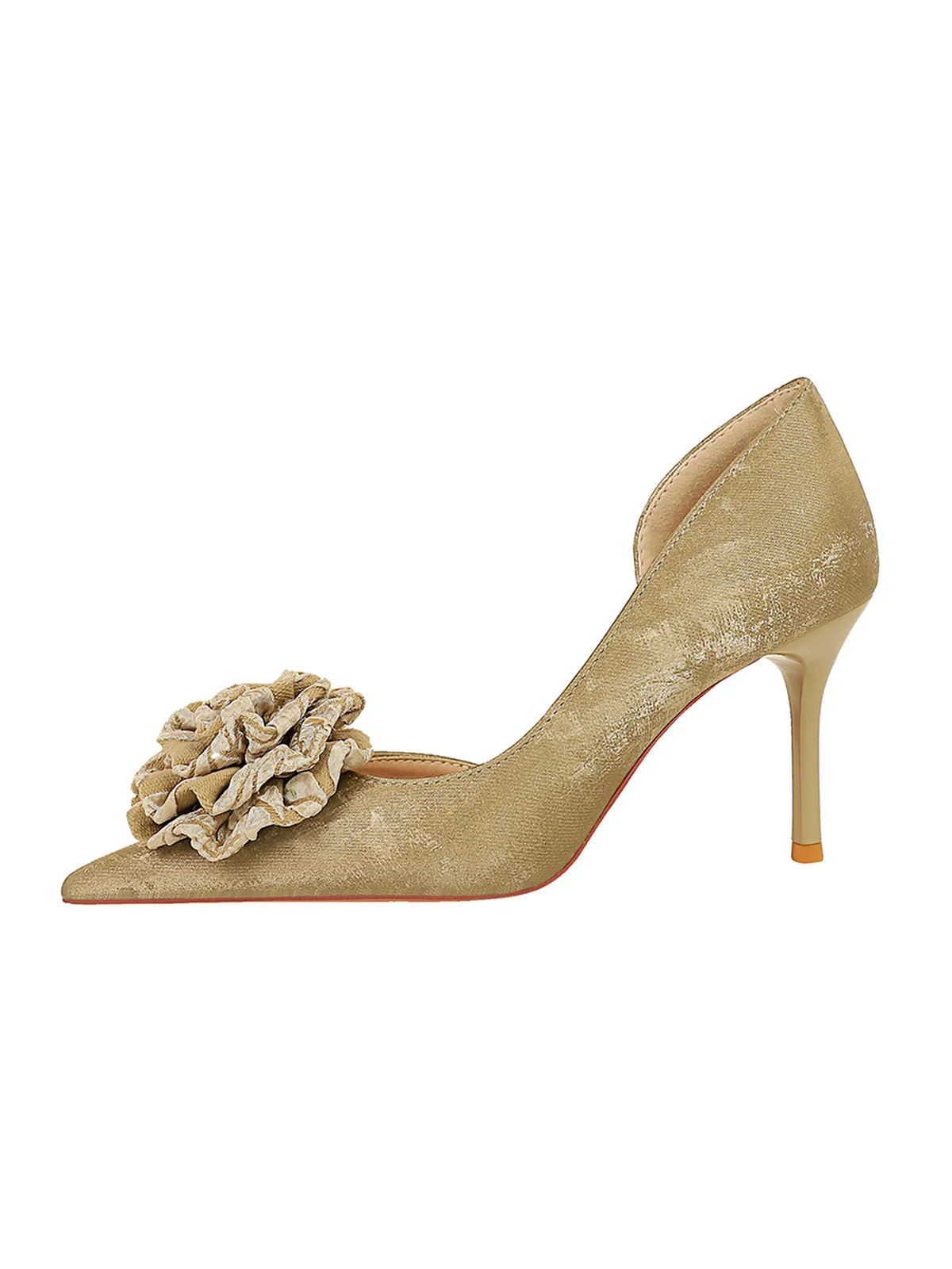 Elegant Applique Stiletto Heel D'Orsay Pumps