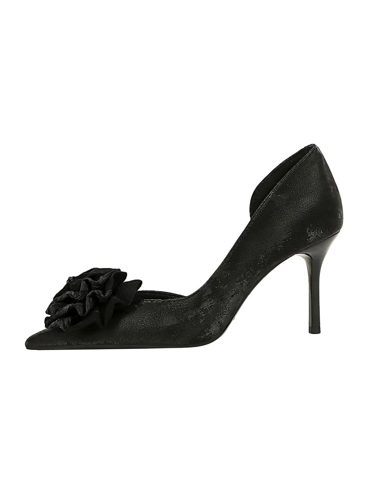 Elegant Applique Stiletto Heel D'Orsay Pumps