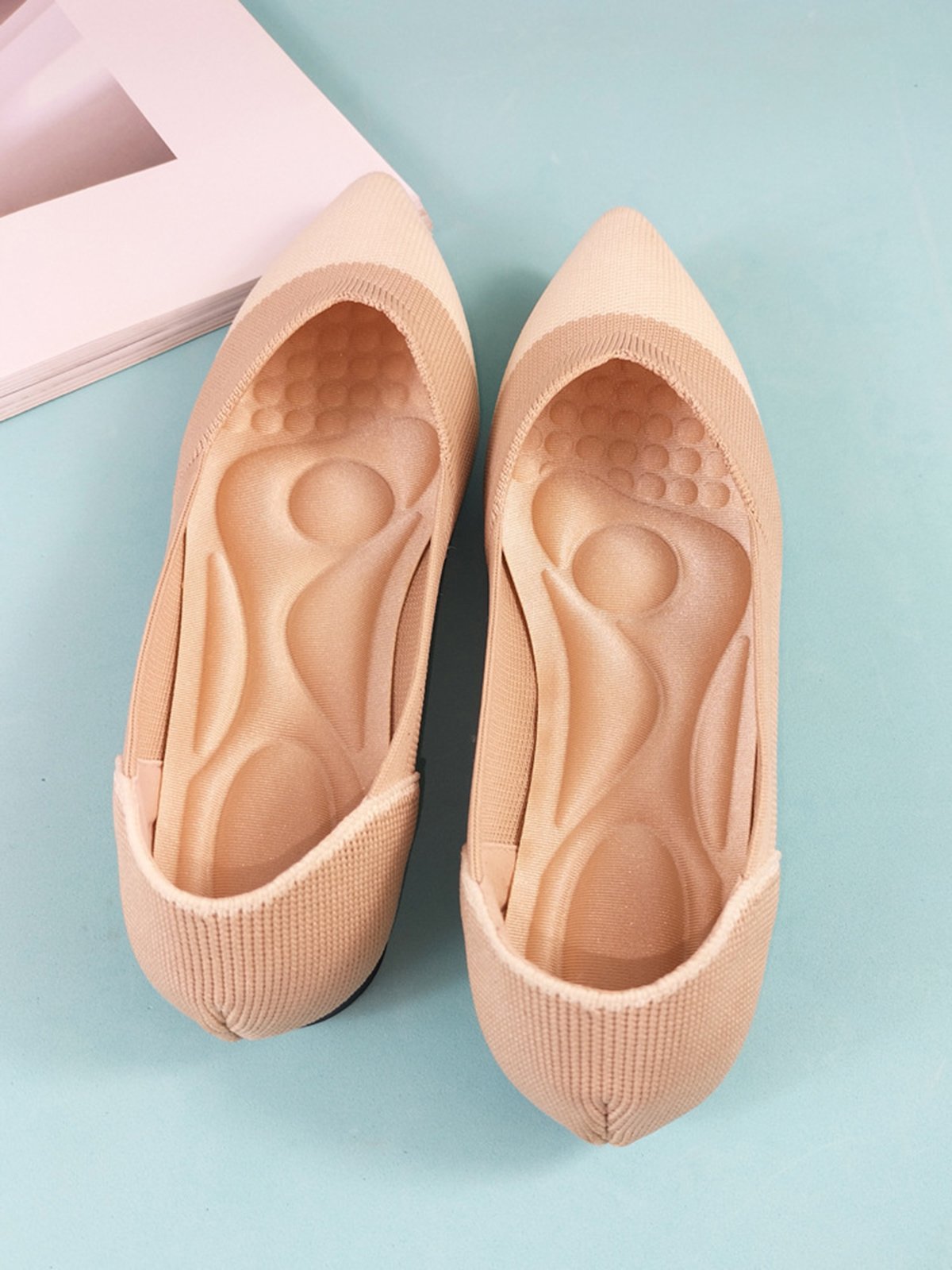 Minimalist Color Block Breathable Mesh Fabric Shallow Shoes