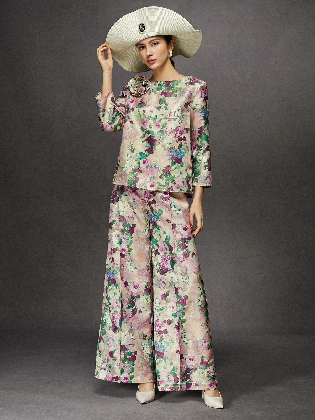 Elegant Floral Fashion Pants