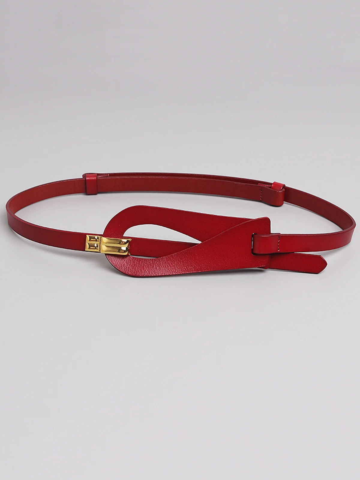 Irregular Hollow Out Split Leather Belt