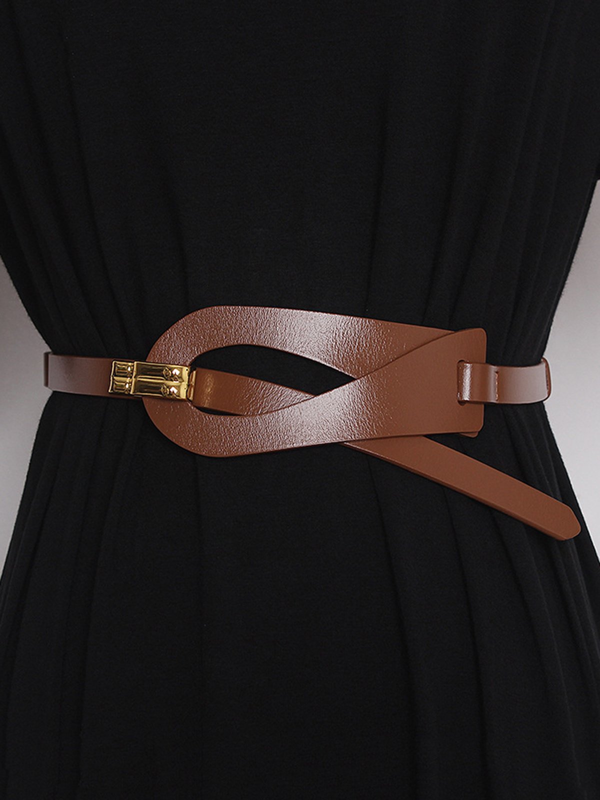 Irregular Hollow Out Split Leather Belt