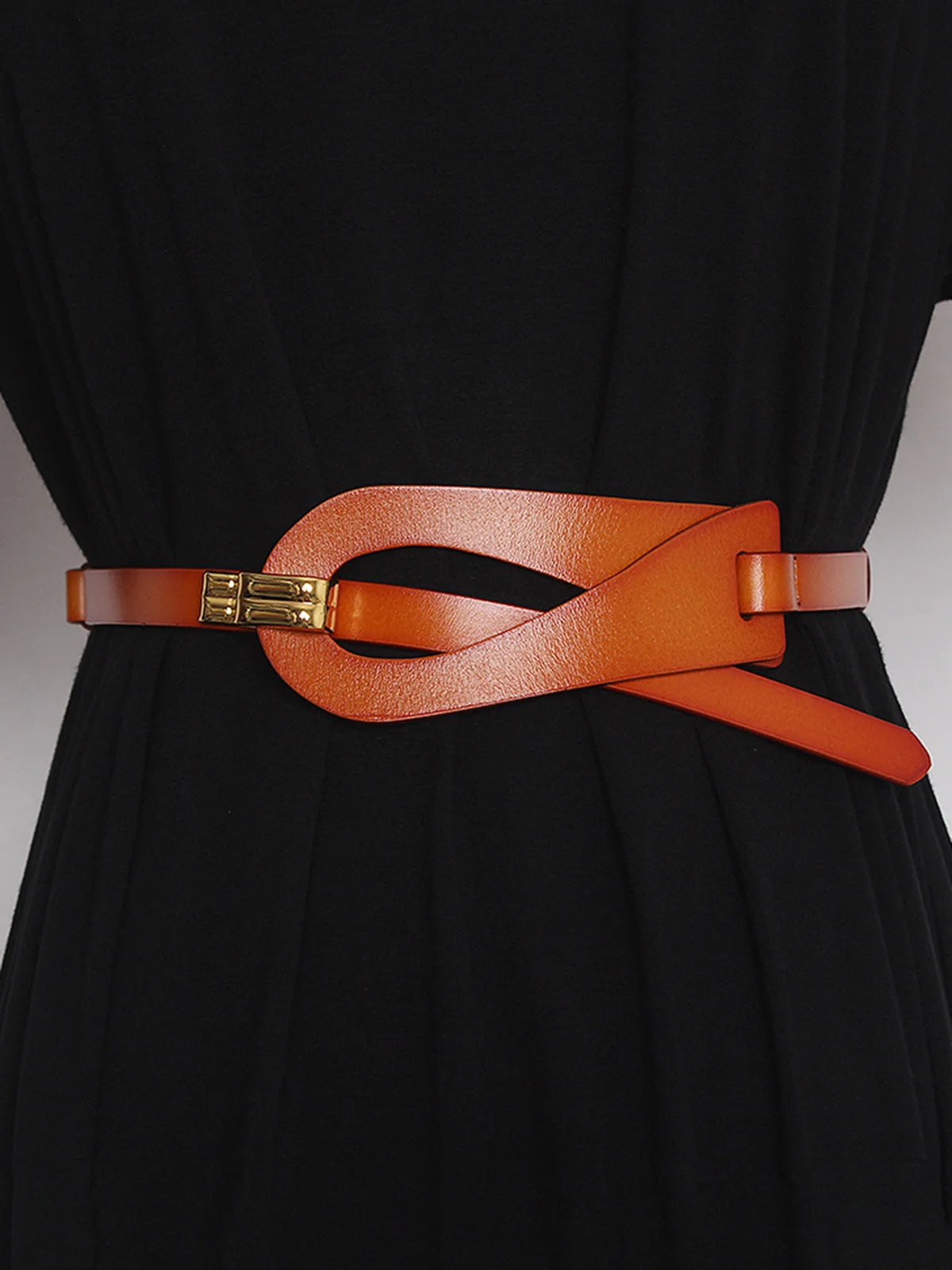 Irregular Hollow Out Split Leather Belt