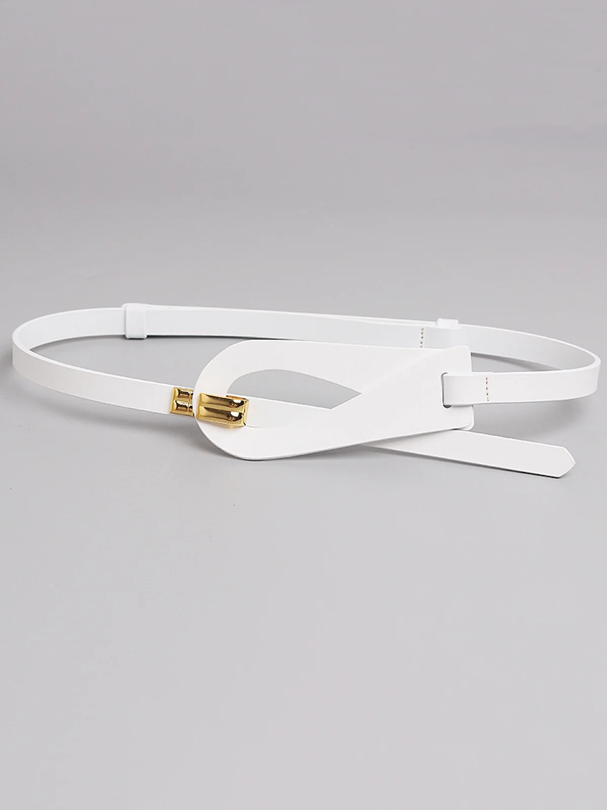 Irregular Hollow Out Split Leather Belt