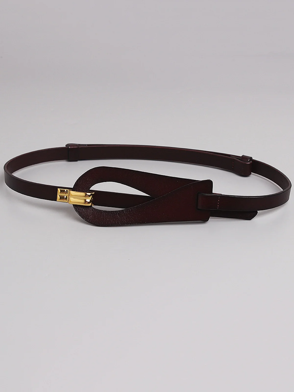 Irregular Hollow Out Split Leather Belt