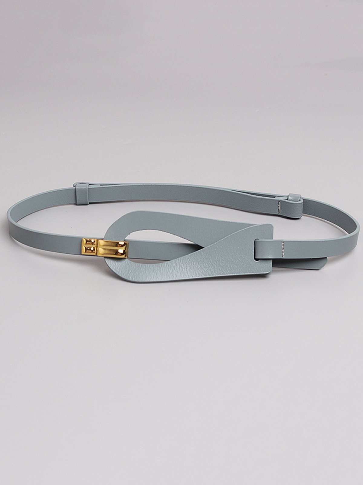 Irregular Hollow Out Split Leather Belt