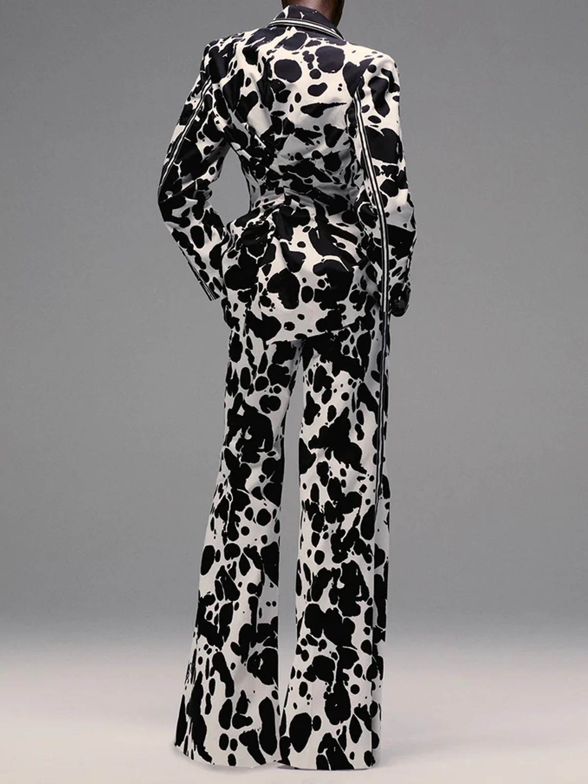 Cow Pattern Urban Pocket  Wide Leg Pants