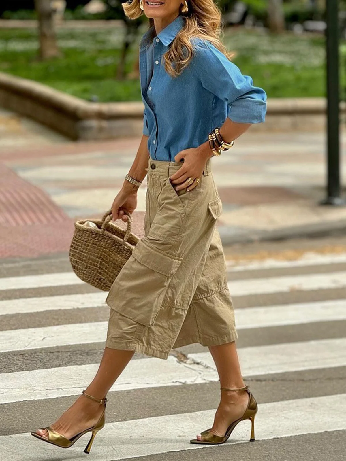 Daily Shirt Collar Casual Plain Denim Shirt