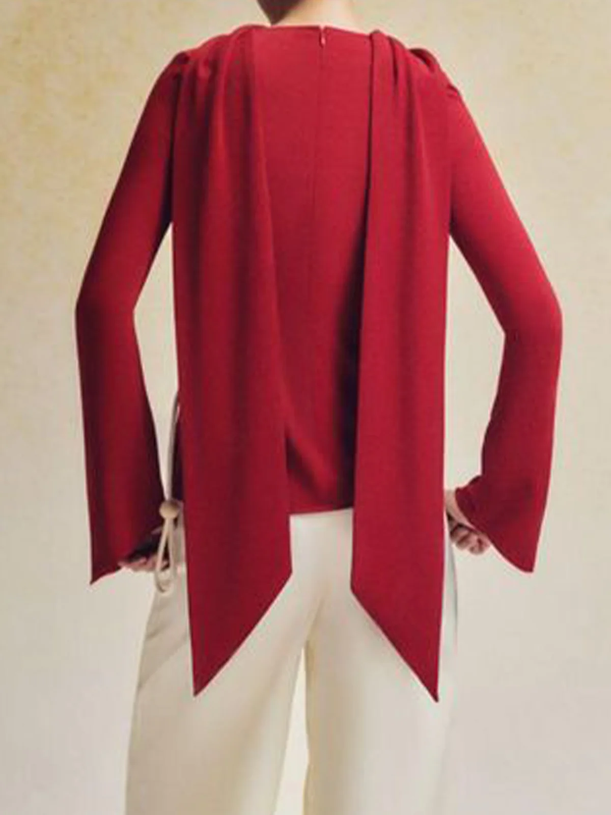 Elegant Regular Sleeve Plain Tight Long Sleeve T-Shirt