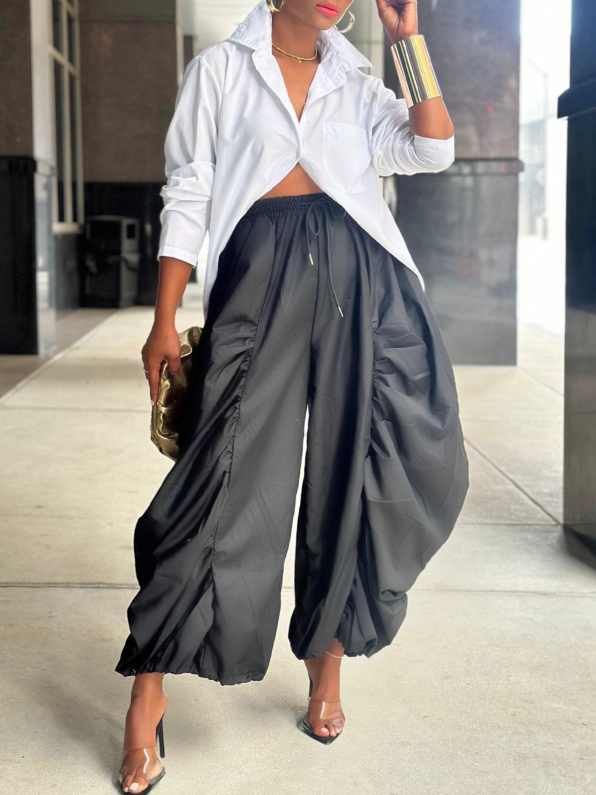 Casual Plain Loose Fashion Pants