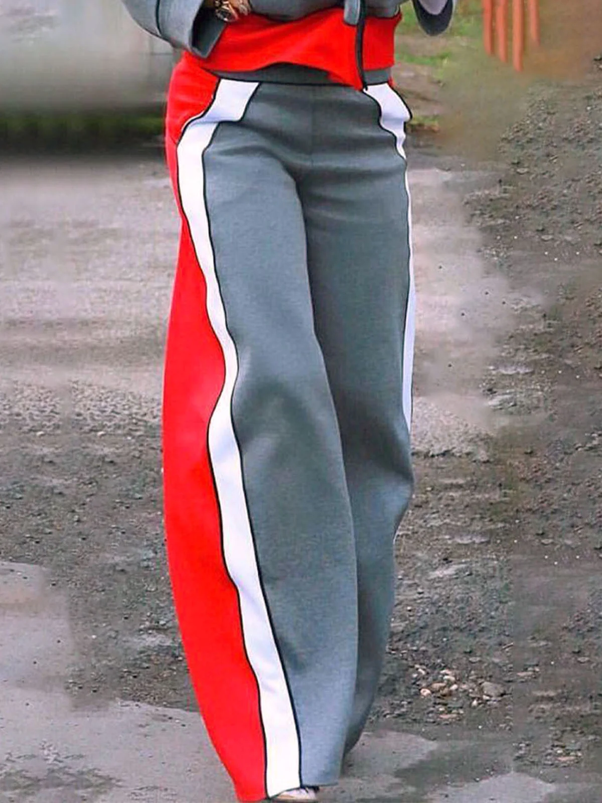 Loose Casual Color Block Long Pants