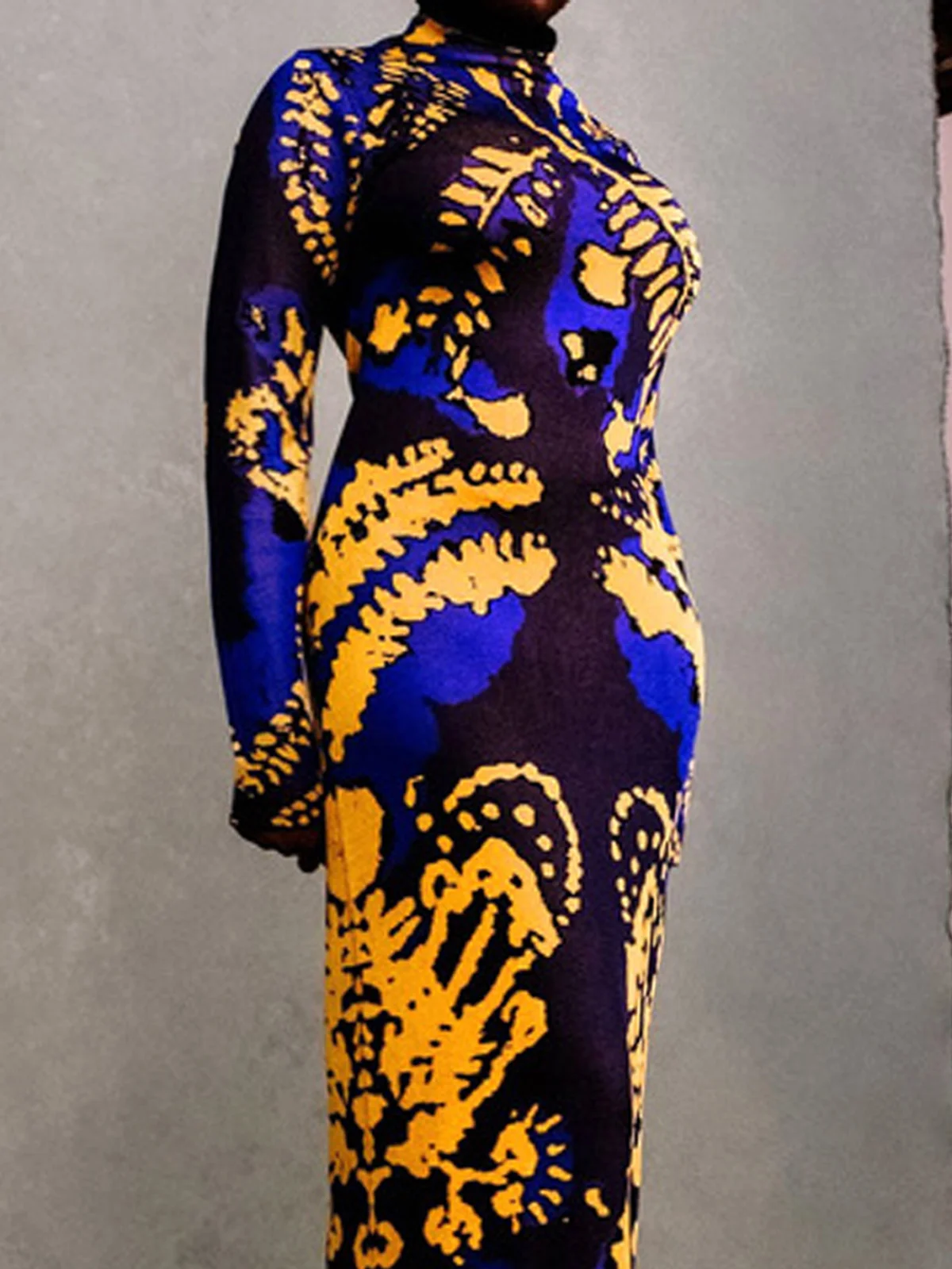 Urban Turtleneck Abstract Printing Dress