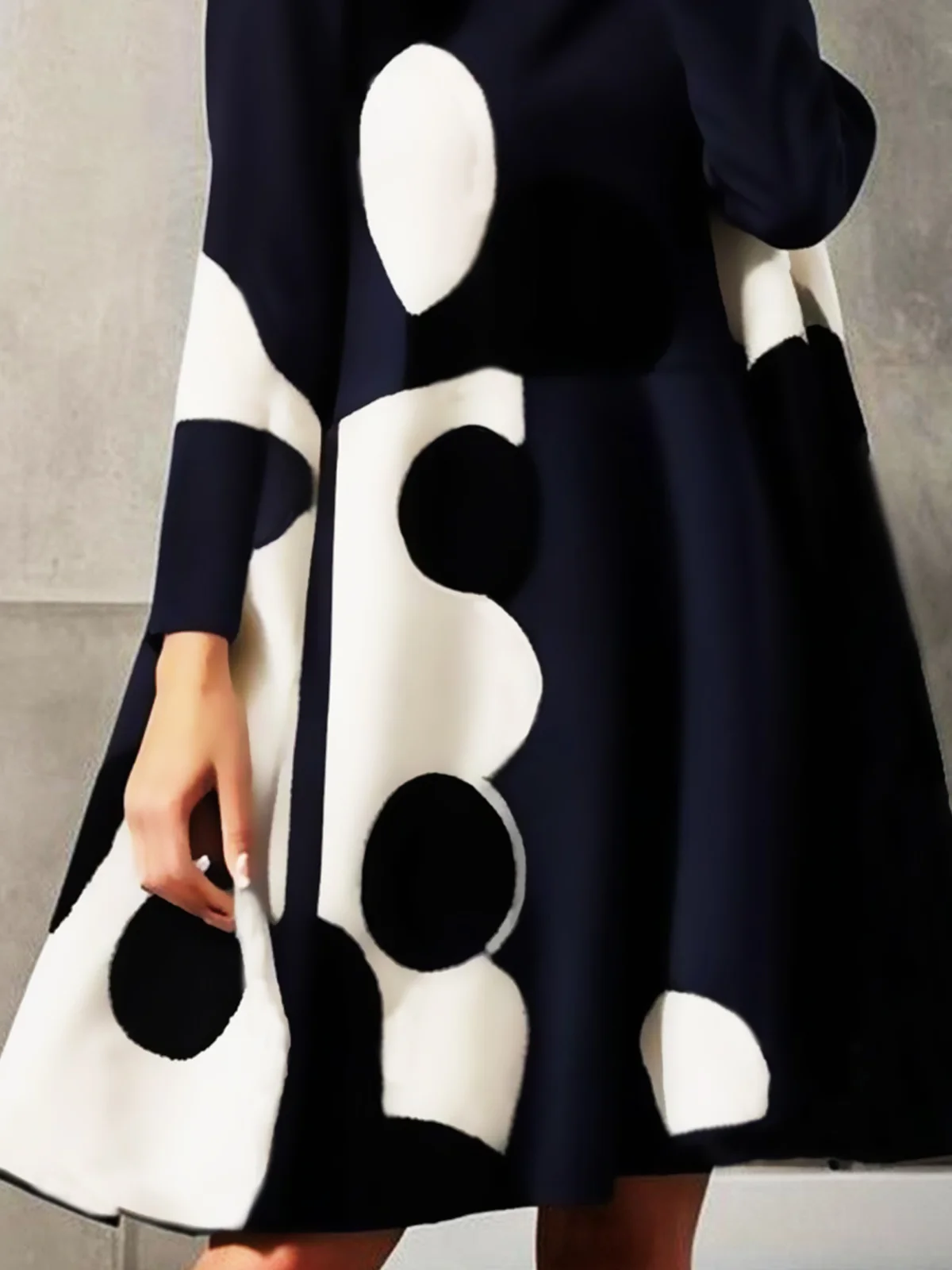 Daily Polka Dots Long Sleeve Dress