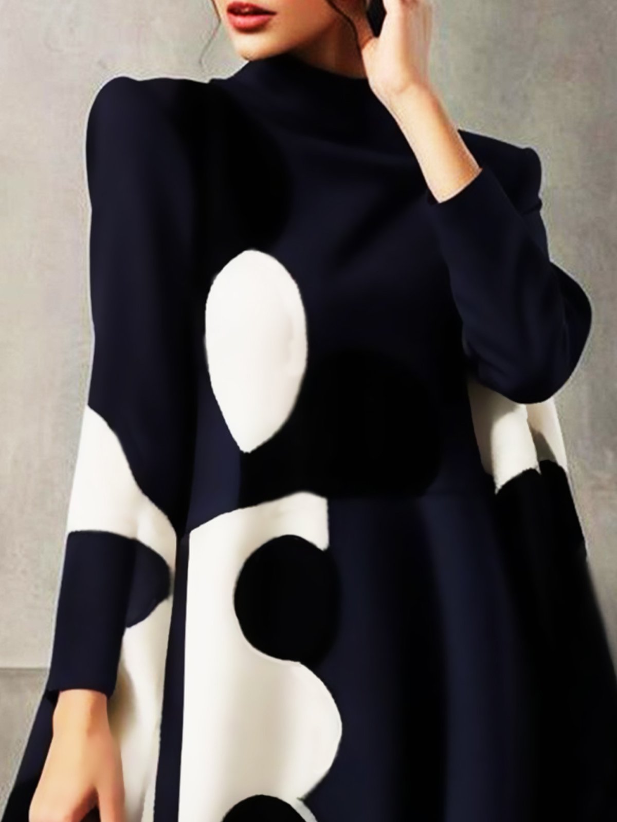 Daily Polka Dots Long Sleeve Dress