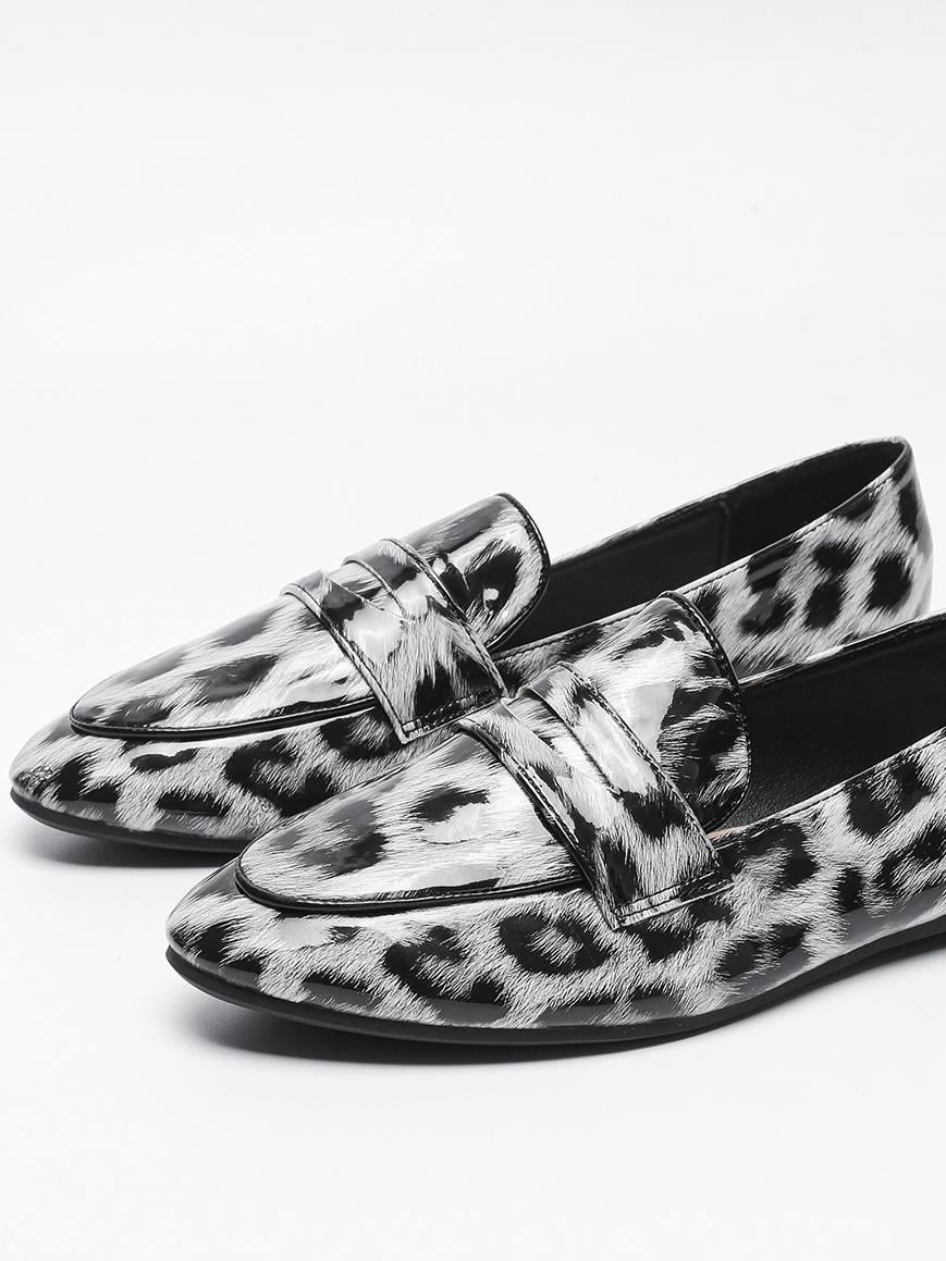 Pu All Season Leopard Casual Loafers