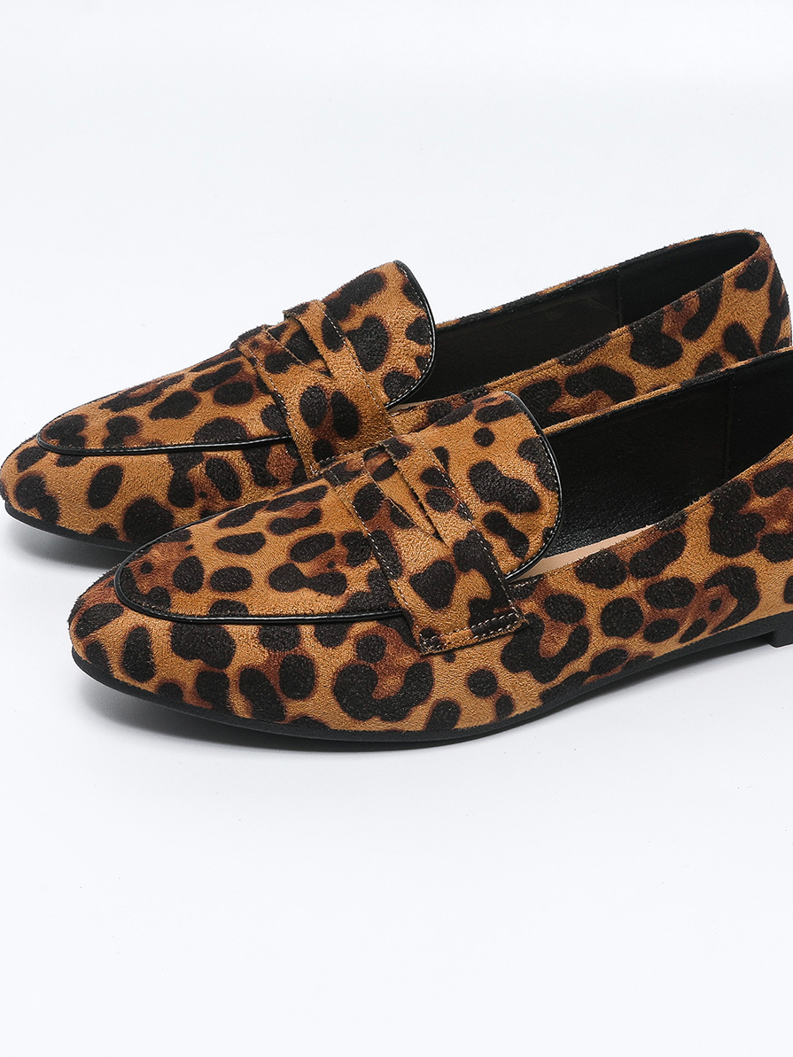 Pu All Season Leopard Casual Loafers