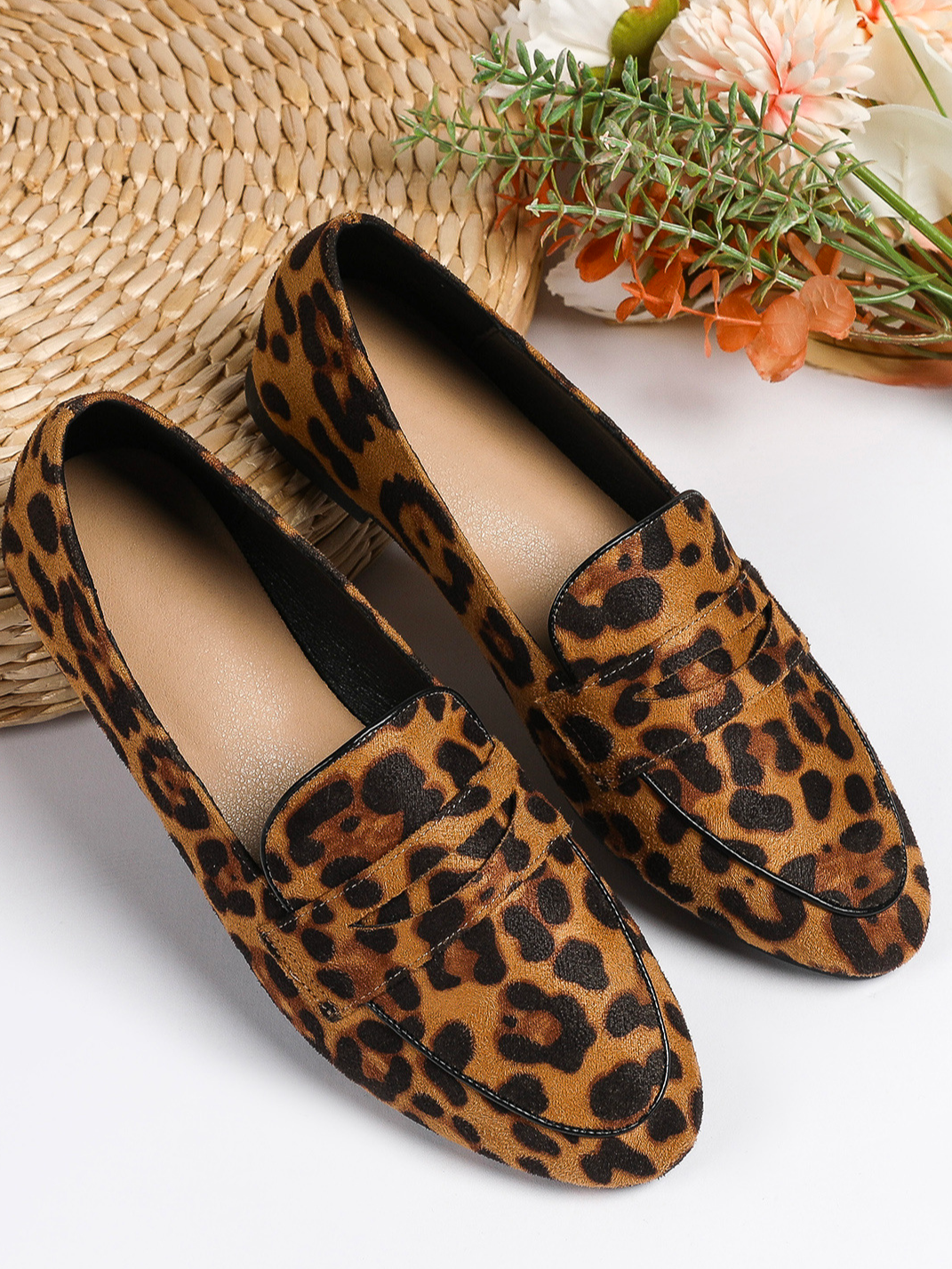 Pu All Season Leopard Casual Loafers