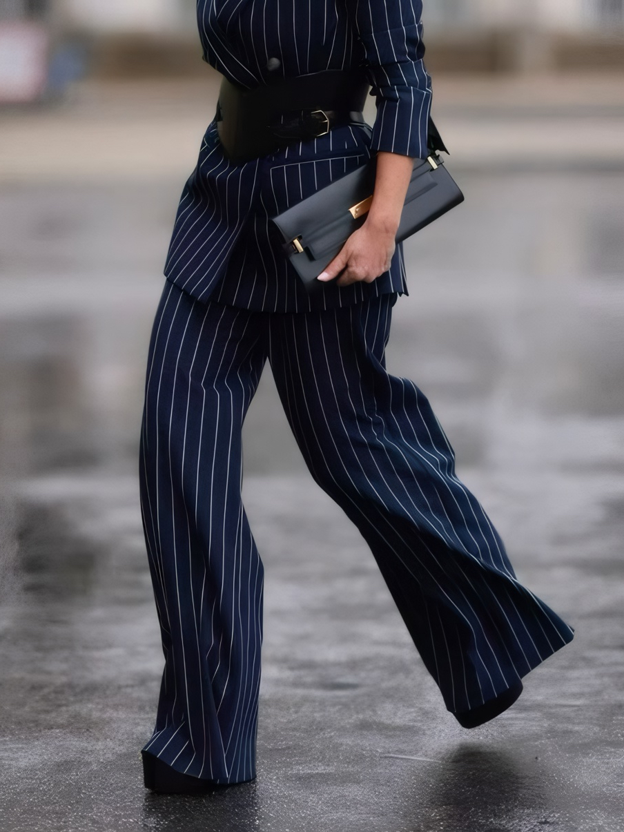 Urban Striped Loose Wide Leg Pants