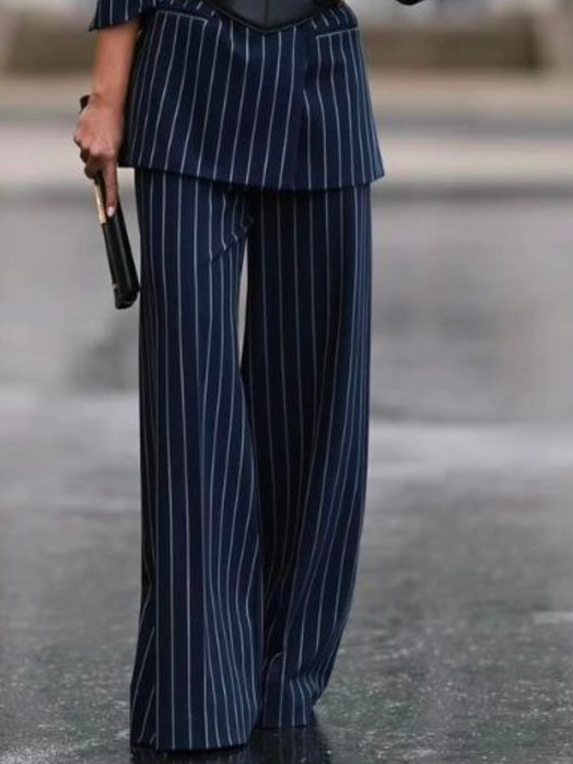 Urban Striped Loose Wide Leg Pants