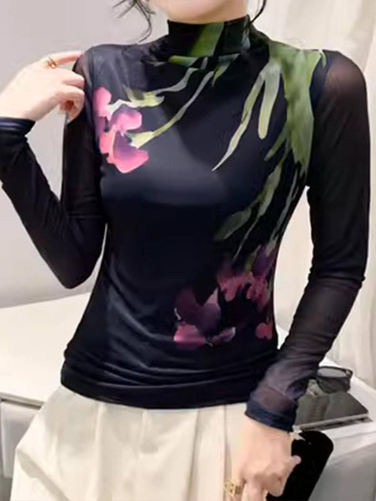 Tight Elegant Regular Sleeve T-Shirt