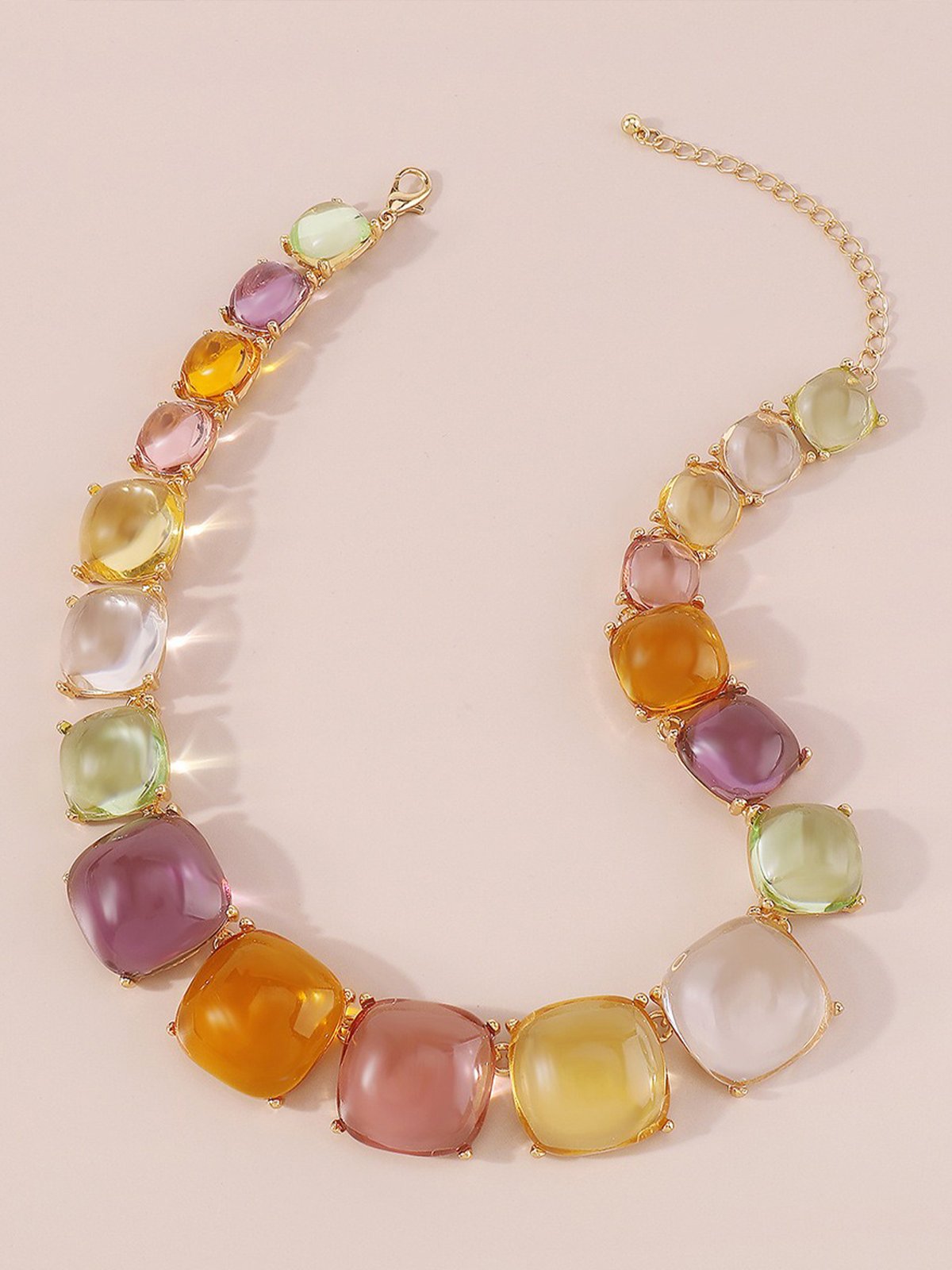 Vacation Color Block Chain Necklaces