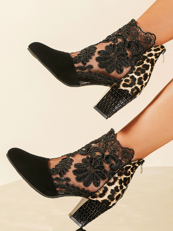 Urban Autumn Lace Leopard Fashion Boots