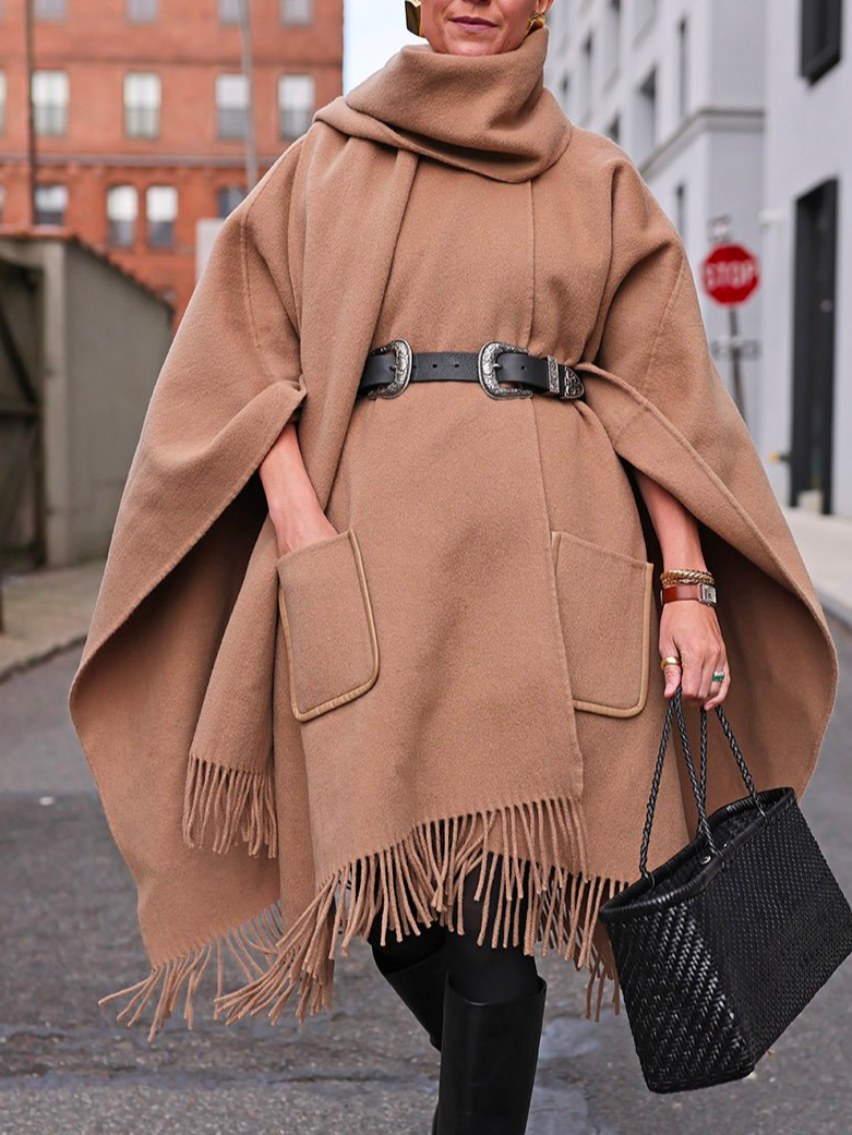 Plain Loose Urban Cloak With No Belt