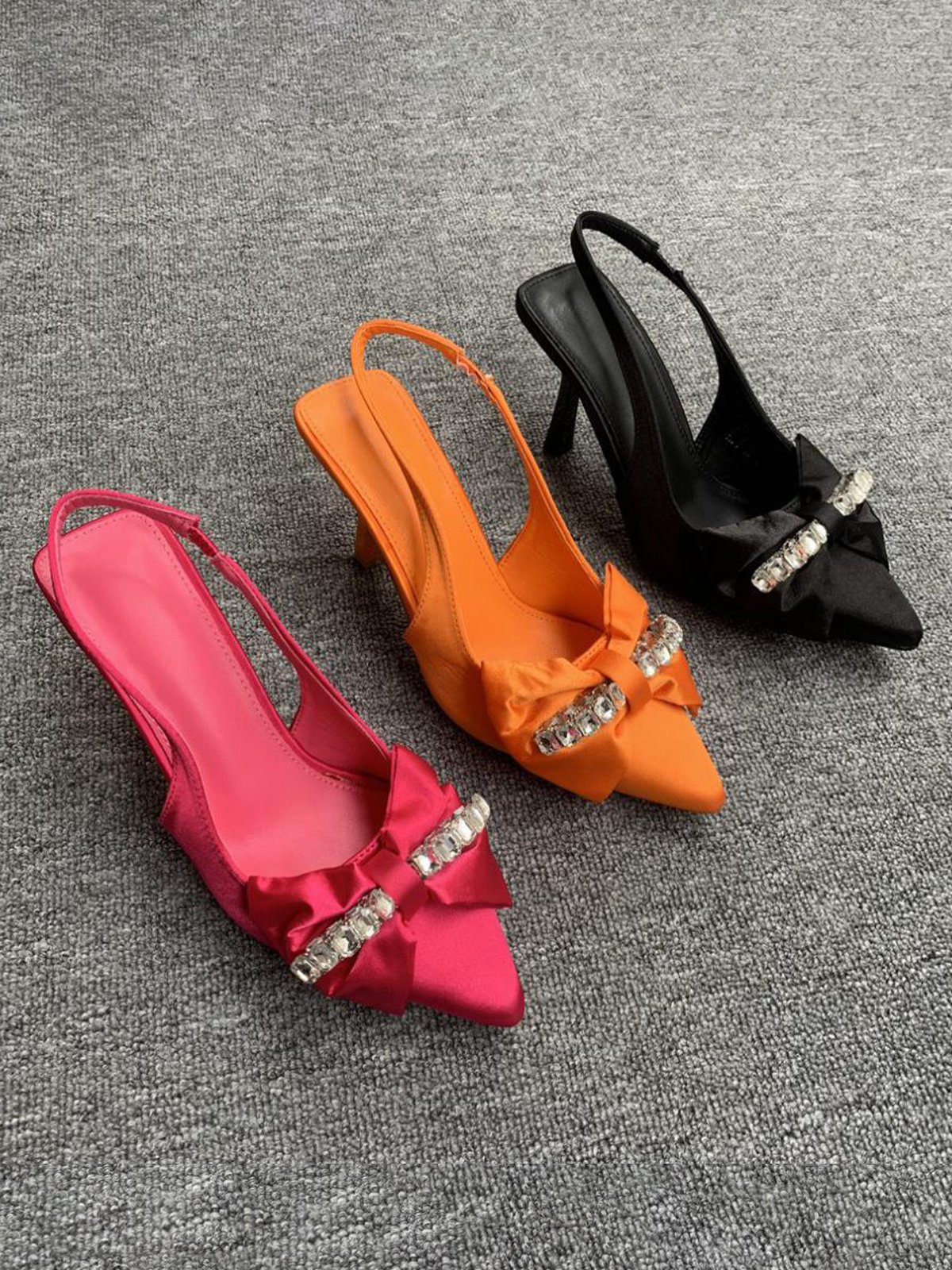 Bow Elegant All Season Satin Stiletto Heel Flat