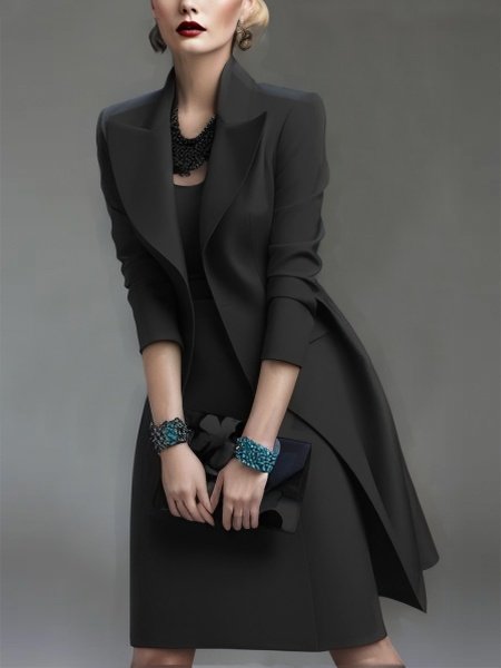 Lapel Collar Urban Long Sleeve Trench Coat