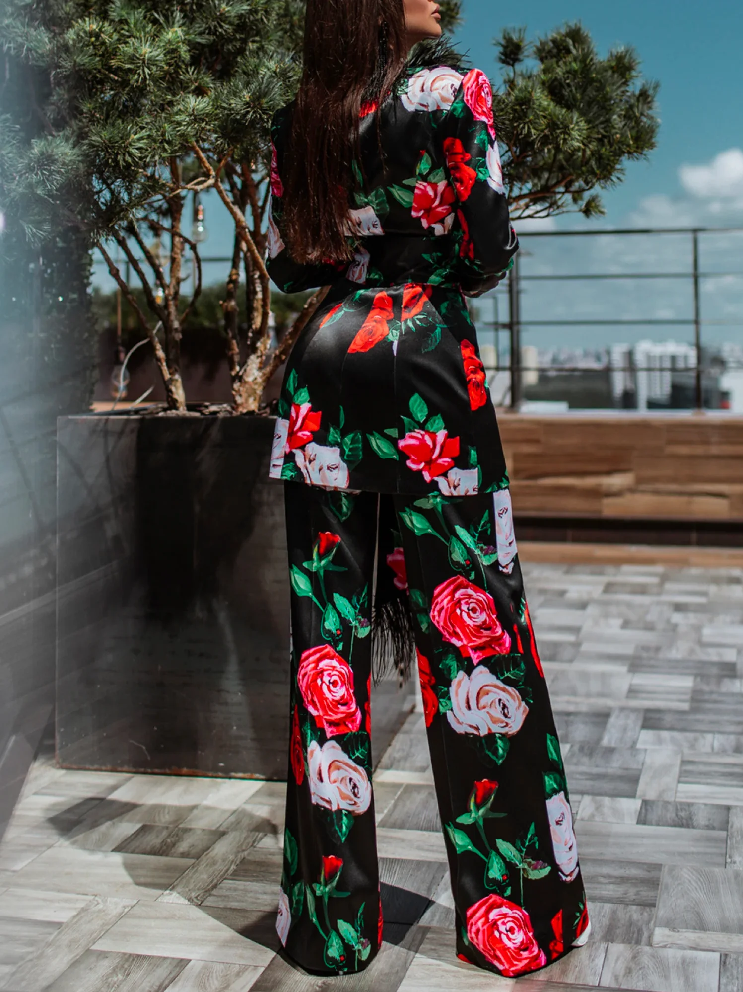 Loose Urban Floral Fashion Pants